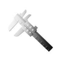 Silver 3D caliper icon isolated 3D rendering. png