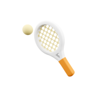 3d geven tennis racket en bal. 3d renderen tennis racket en bal. 3d geven tennis racket illustratie. png