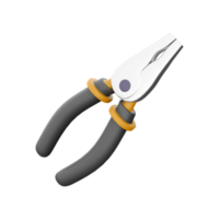 3D rendering of pliers with plastic handles. 3d rendering icon. png