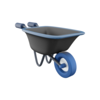 Garden cart 3D rendering. Handcart. 3D rendering of a gardening tool for carrying loads.3d render handcart icon. png