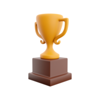 3D rendering of a trophy on. 3d rendering of an orange cup. png