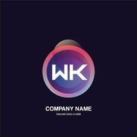 WK initial logo With Colorful Circle template vector