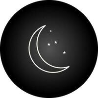 icono de vector de luna y estrellas