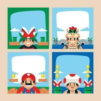 Cool man with different games costume Social Media Post Template vector