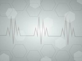 Abstract Medical Background With Pulse In Gray Color. vector