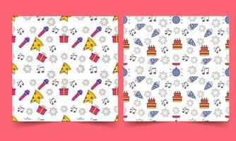 Seamless Party Theme Pattern Background In Two Options. vector