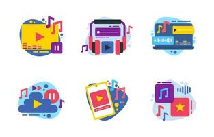 Set of Music Streaming Icons vector