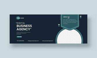 Digital Business Agency Social Media Web Banner, Template Design With Copy Space. vector