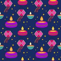 Colorful Seamless Diwali Theme Pattern Background. vector