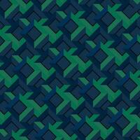 3D Rendering Geometric Square Sacred Pattern Background In Blue And Green Color. vector