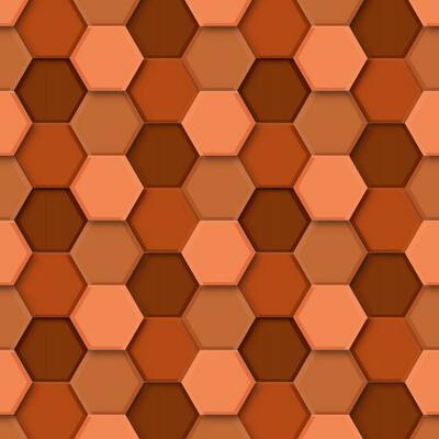 3D Rendering Hexagon Seamless Pattern Background.