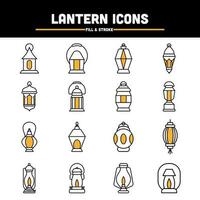 Vector Illustration of Lamp Icon Collection in Flat Style.