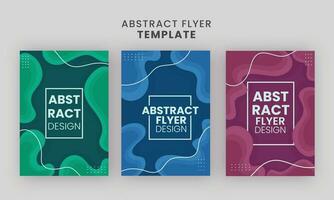 Abstract Flyer Or Template Design With Fluid Art In Three Color Options. vector