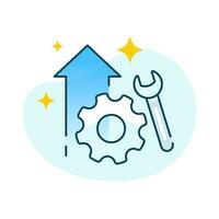 aplicación nuevo actualizar disponible concepto ilustración plano diseño vector eps10. moderno gráfico elemento para aterrizaje página, vacío estado ui, infografía, icono