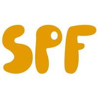 SPF. Sun Protection Factor. Word lettering spf. vector