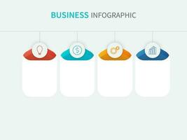 Business Infographic Concept With Four Steps Space For Text Or Message On White Background. vector