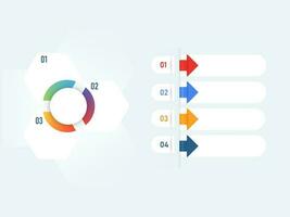 infografía modelo diseño con diferente opciones y Copiar espacio. vector