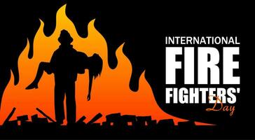 International firefighters day vector illustration.