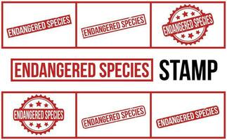 Endangered Species Rubber Stamp Set Vector