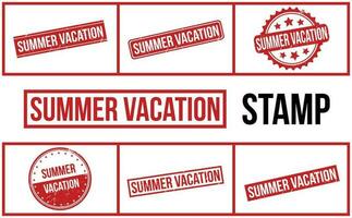 Summer Vacation Rubber Stamp Set Vector