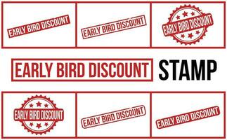 Early Bird Discount Rubber Stamp Set Vector