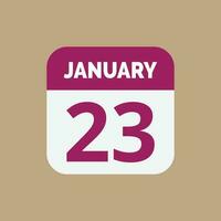 23 de enero calendario fecha icono vector