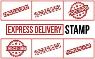 Express Delivery Rubber Stamp Set Vector