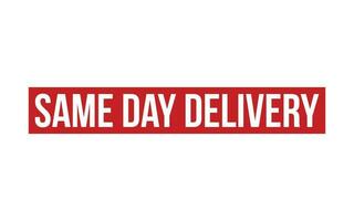 Red Same Day Delivery Rubber Stamp Seal Vector