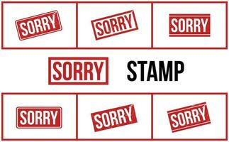 Sorry Rubber Stamp Set Vector