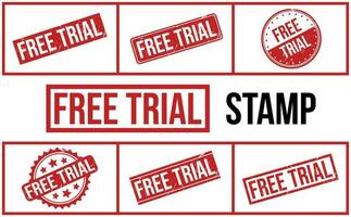 Free Trial Rubber Stamp Set Vector