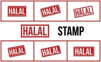 Halal Rubber Stamp Set Vector