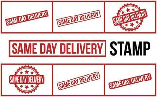 Same Day Delivery Rubber Stamp Set Vector