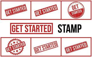 Get Started Rubber Stamp Set Vector