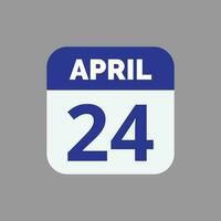 April 24 Calendar Date vector