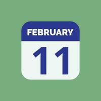 February 11 Calendar Date Icon vector