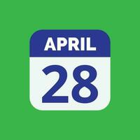 April 28 Calendar Date vector