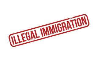 Red Illegal Immigration Rubber Stamp Seal Vector