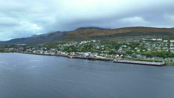 The Town of Fort William at the Foot of Ben Nevis Aerial View video