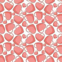 Red And White Seamless Heart Pattern Background. vector