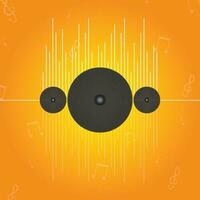 Music Orange Background With Woofers Illustration. vector