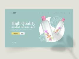 Responsive Landing Page Or Web Banner Design With 3D Product Bottles Illustration. vector