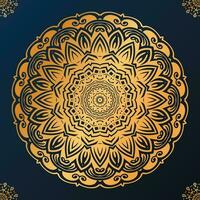 Luxury ornamental mandala background in gold color vector
