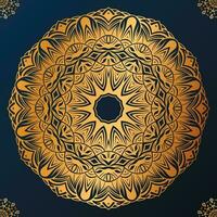 Luxury ornamental mandala background in gold color vector