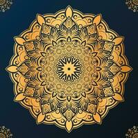Luxury ornamental mandala background in gold color vector