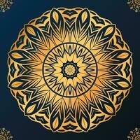 Luxury ornamental mandala background in gold color vector