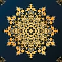 Luxury ornamental mandala background in gold color vector