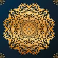 Luxury ornamental mandala background in gold color vector