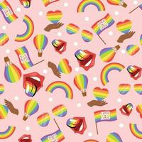 Seamless pattern LGBTQ Pride month. Vector illustration