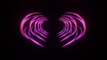 rose violet lumière traces, brillant néon des rayons, noir étape écran Contexte video