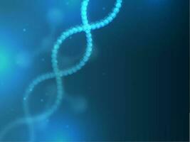 Shiny DNA Structure And Copy Space Background In Blue Color. vector